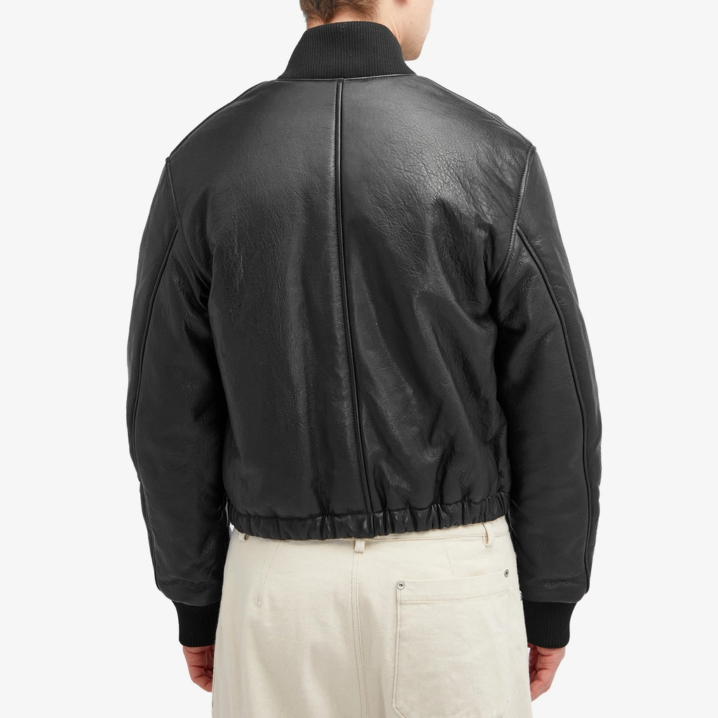 AMI Paris Men's Padded Leather Bomber jacket Black
